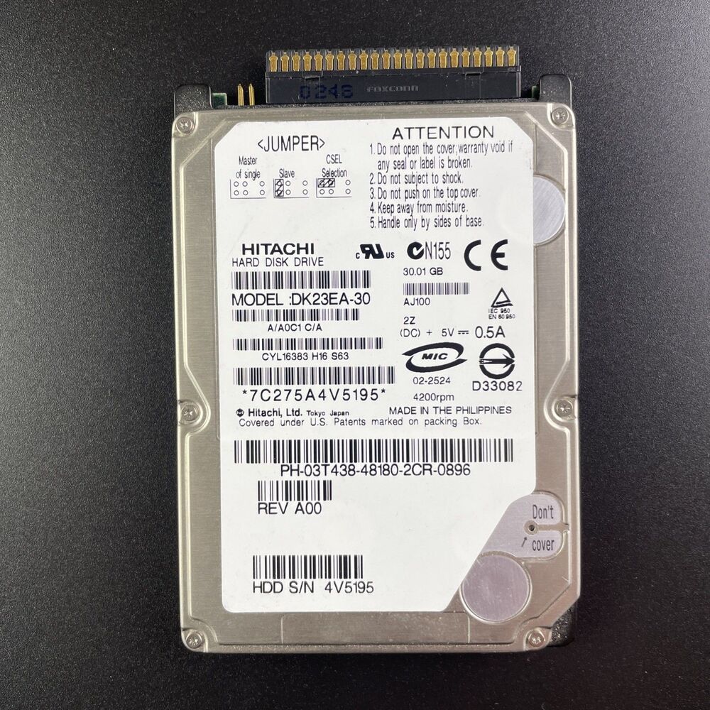 Hitachi Hard Drive 30GB IDE 2.5" Internal Laptop DK23EA-30 4200RPM